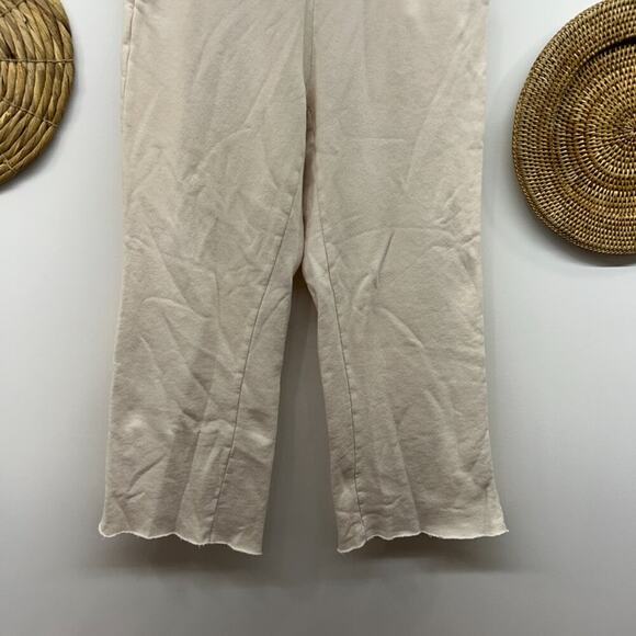 Something Navy Neutral Cream Straight Leg Cotton Sweats Sweat Pants Medium - Picture 4 of 5
